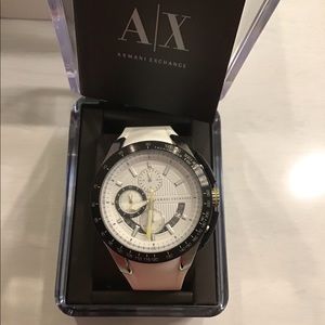 Armani Exchange Men’s White Sport Band Watch